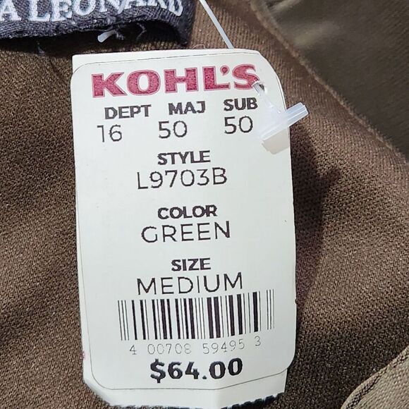 Nina Leonard Jumpsuit For Women Size Medium Wide Leg Olive Green Color With Zip - Picture 14 of 15